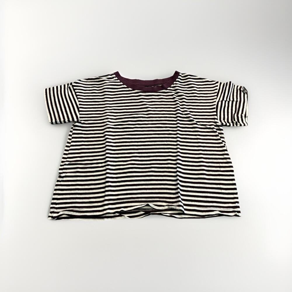 Madewell Rivet & Thread Womens Striped Cropped Short Sleeve Top Size XXS USA